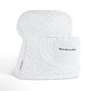 KITCHENAID NWT stand mixer cover 14”x8”x10” -ticking stripe blue